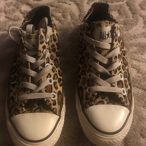 Gently worn Leopard print converse